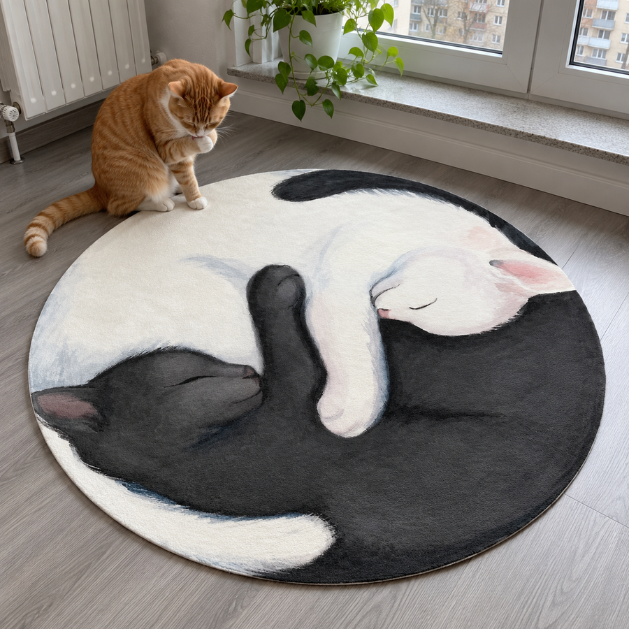 Tappeto Gatti Yin Yang