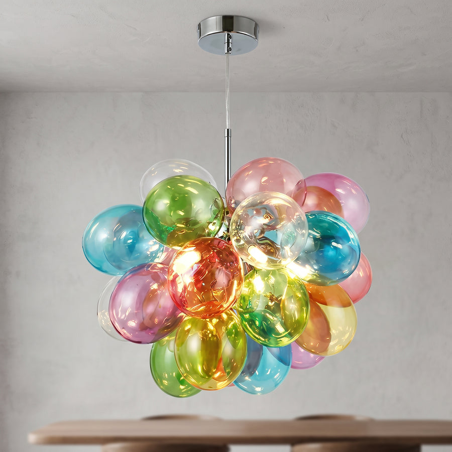 Bubbleburst Colorful Glass Orb Pendant Chandelier