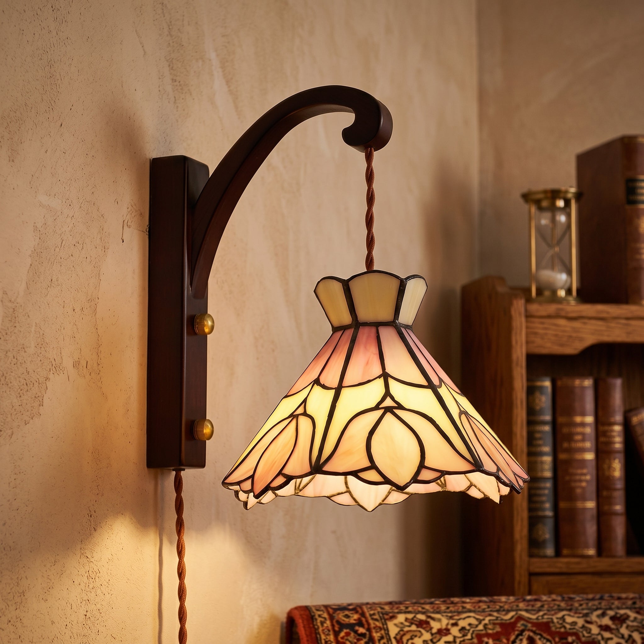 Floral Stained Glass Wall Lamp - Image 3