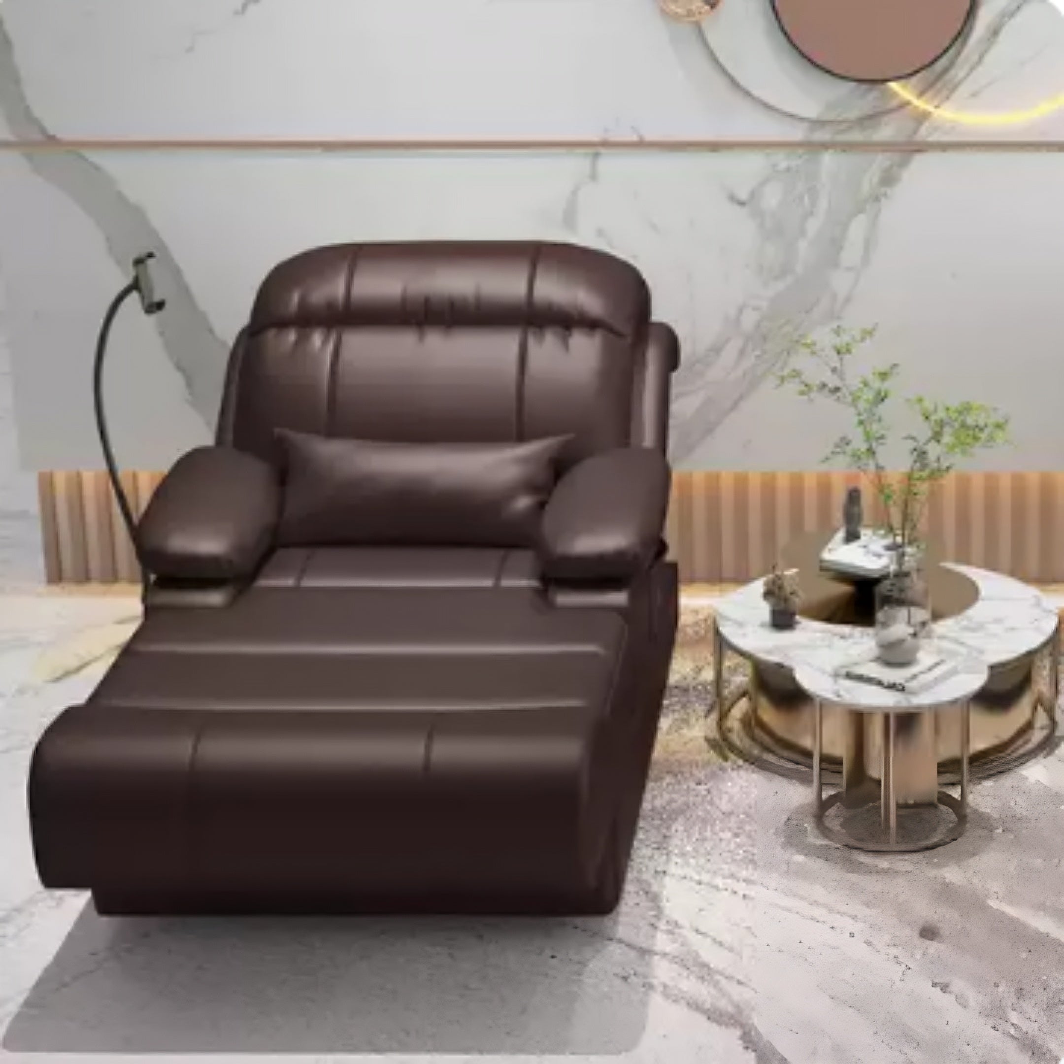 Premium Italian Leather Reclining Lounge Chair - Image 5