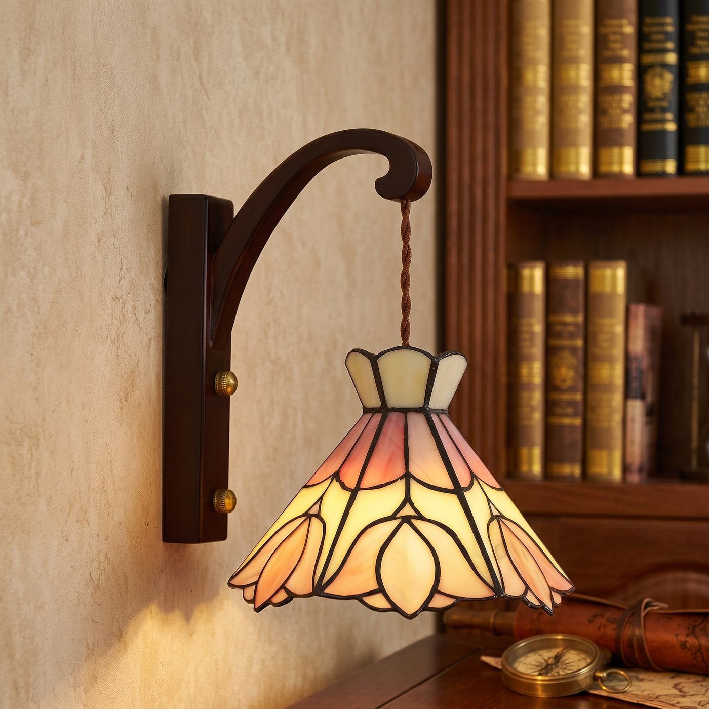 Floral Stained Glass Wall Lamp - Image 2