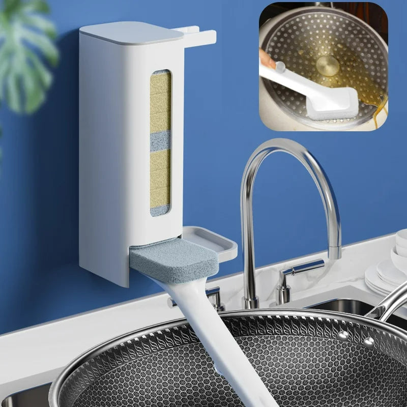 Long Handle Disposable Kitchen Cleaning Brush Kit - Image 2