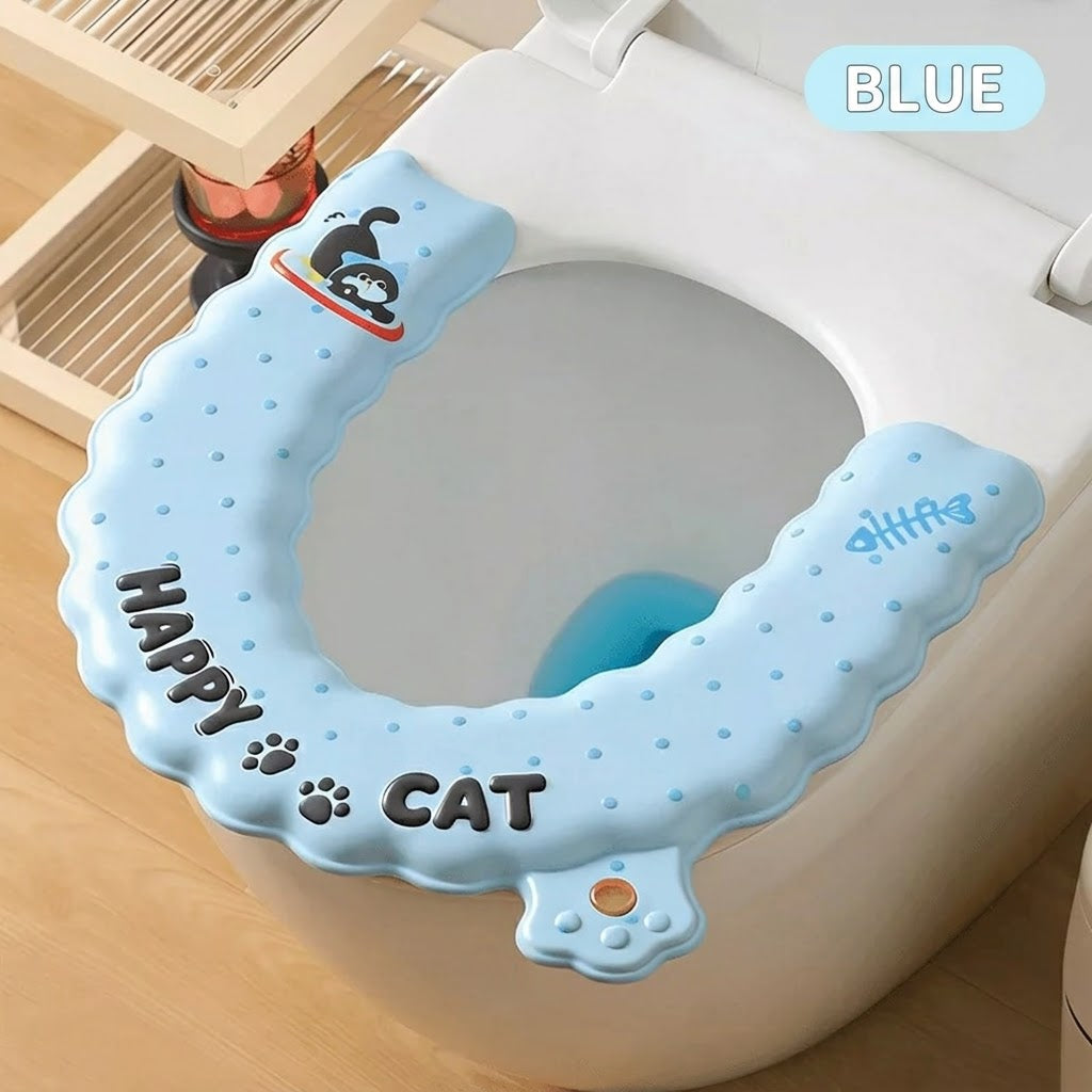 Cat-Print Waterproof Toilet Seat Cushion Cover - Image 8
