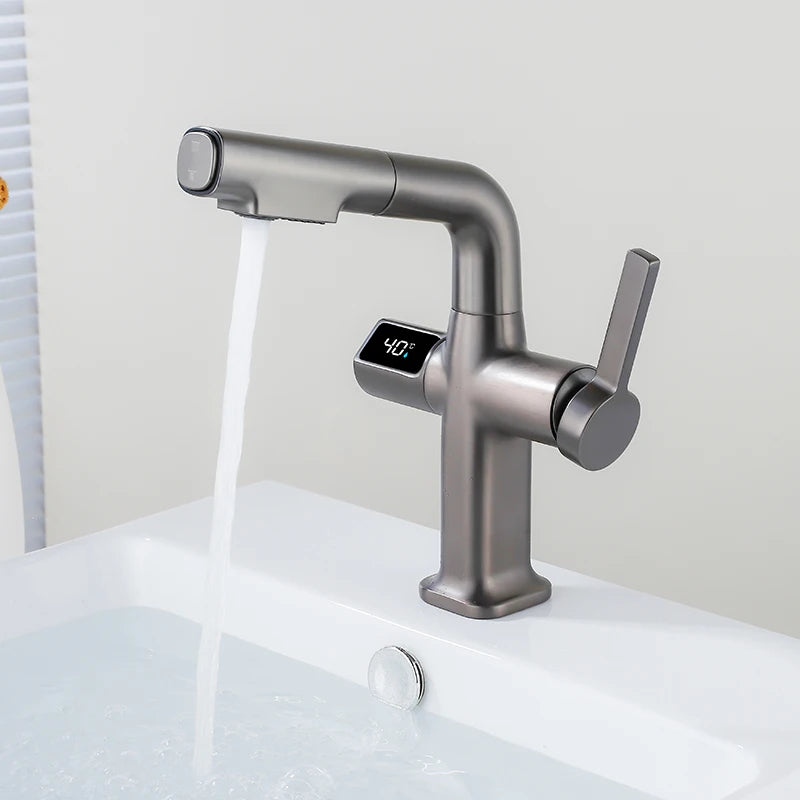 Elegant House Brass Aqua View Bathroom Digital Faucet - Image 7