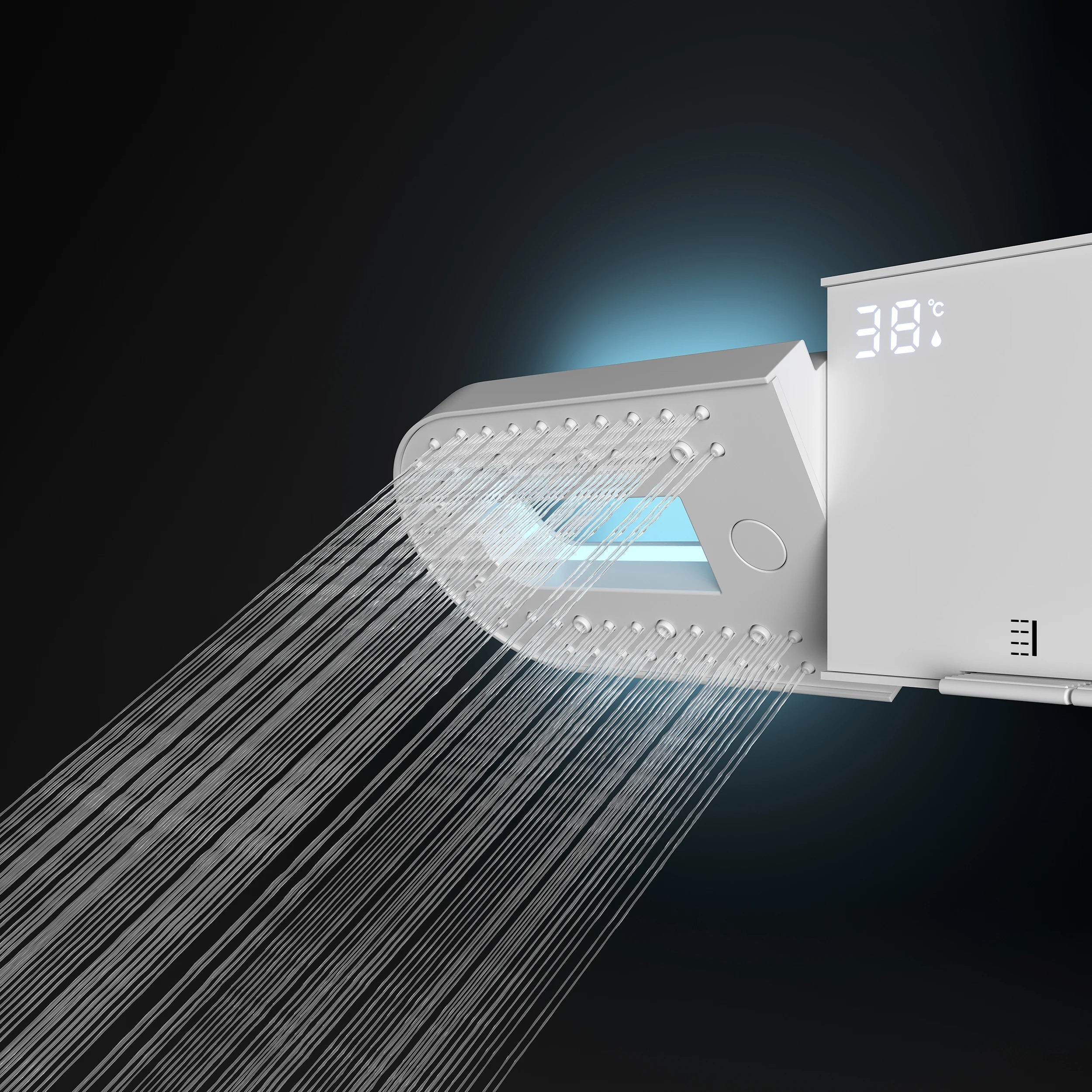 Ultra Rain Matte Wall Mounted Brass Rainfall Shower Set - Image 3