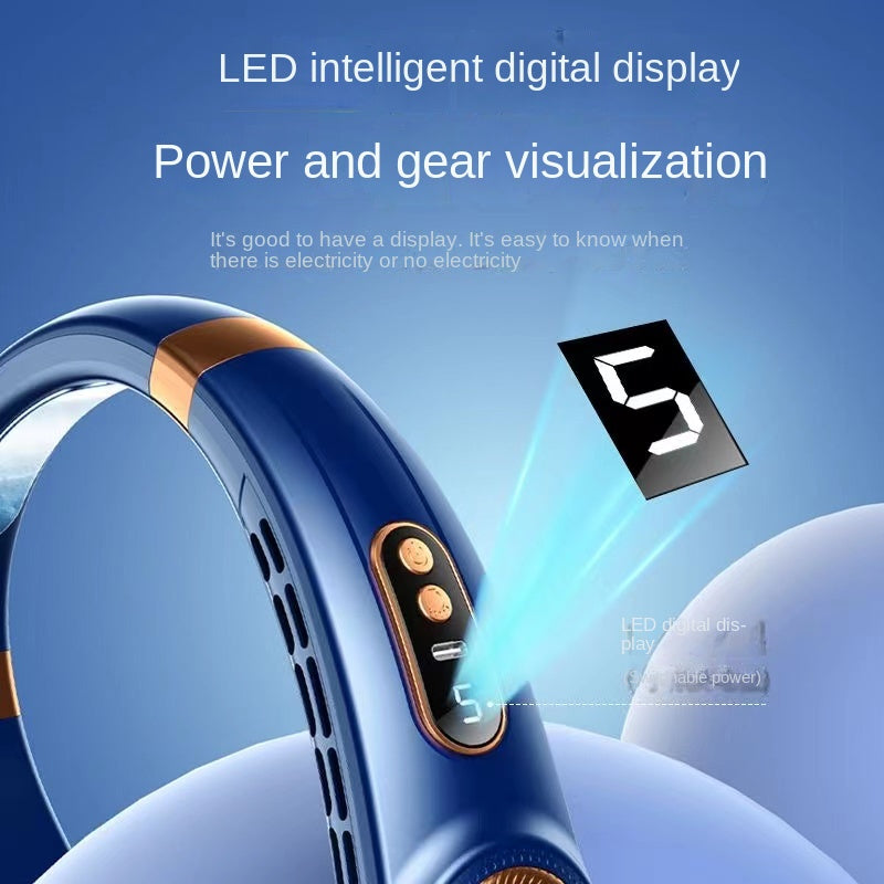 Digital Display Wearable Neck Fan