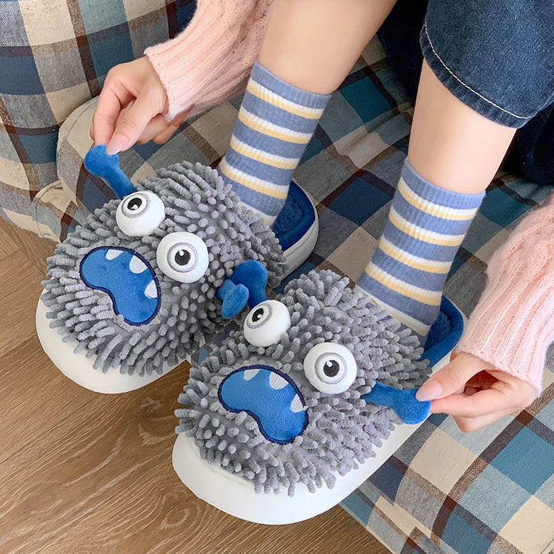 Silly Monster Plush Slippers - Image 0