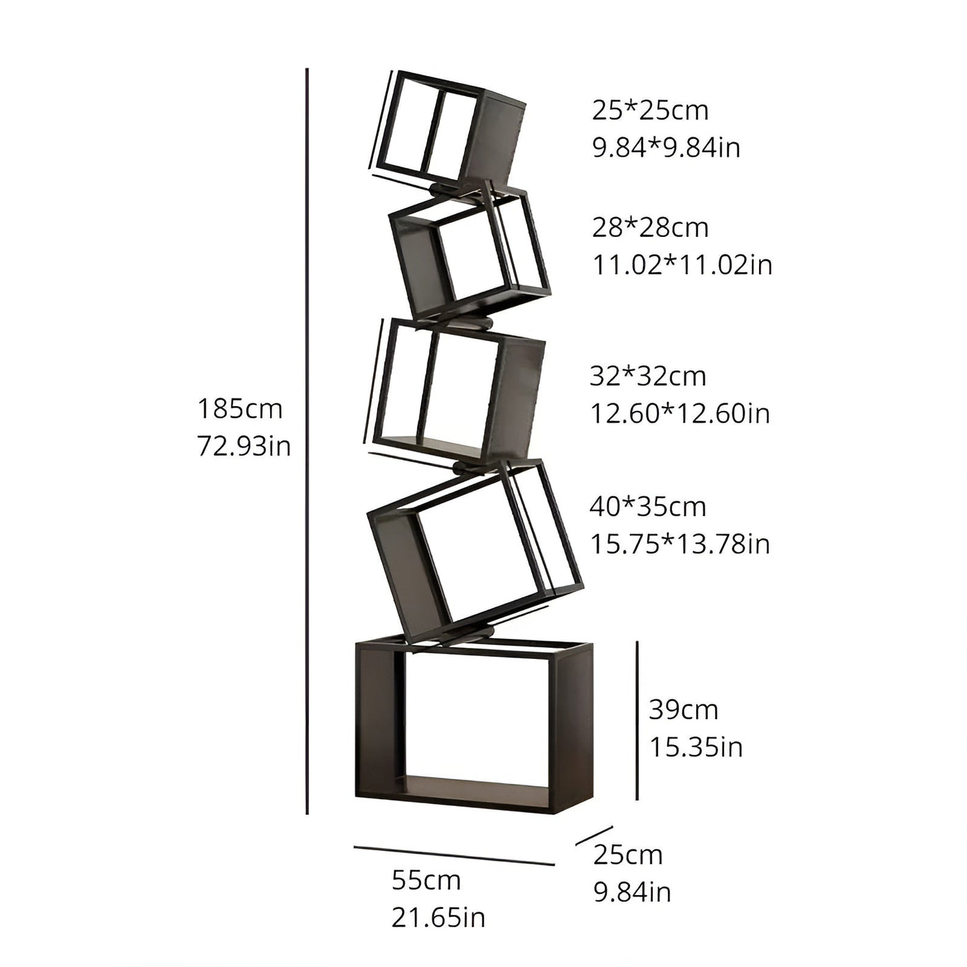 Irregular Art Iron Corner Display Bookshelf - Image 5