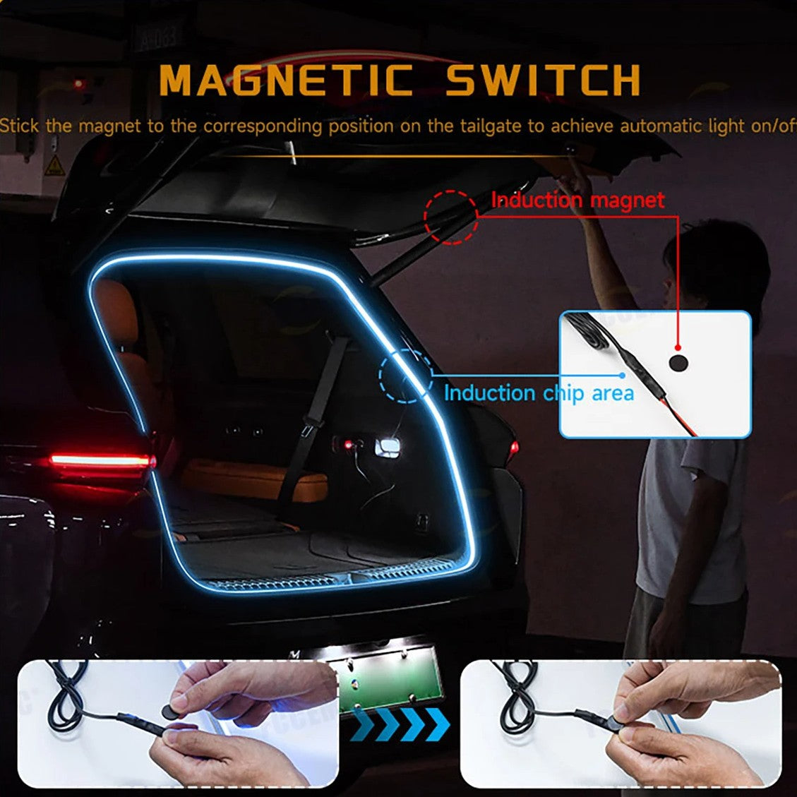 Free-Cut Waterproof LED Magnetic Car Lighting Strip - Image 1