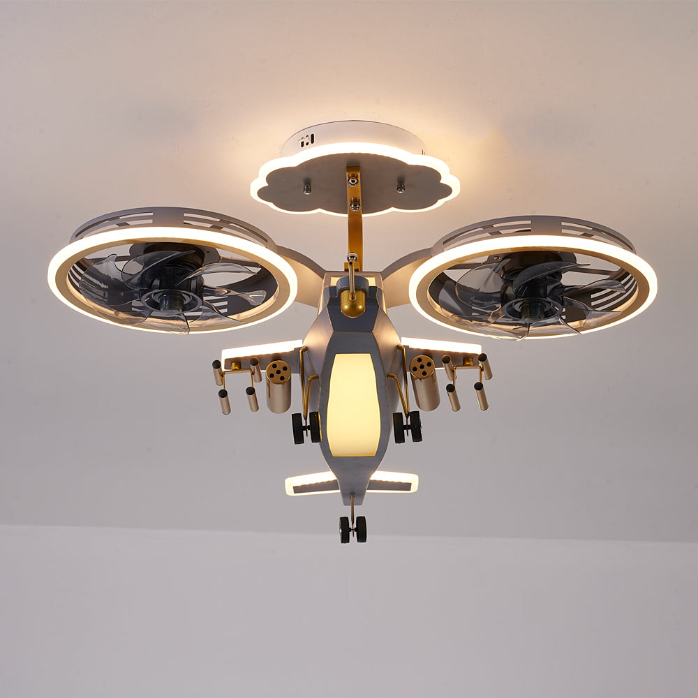 Sky Hero Helicopter LED Fan Lamp