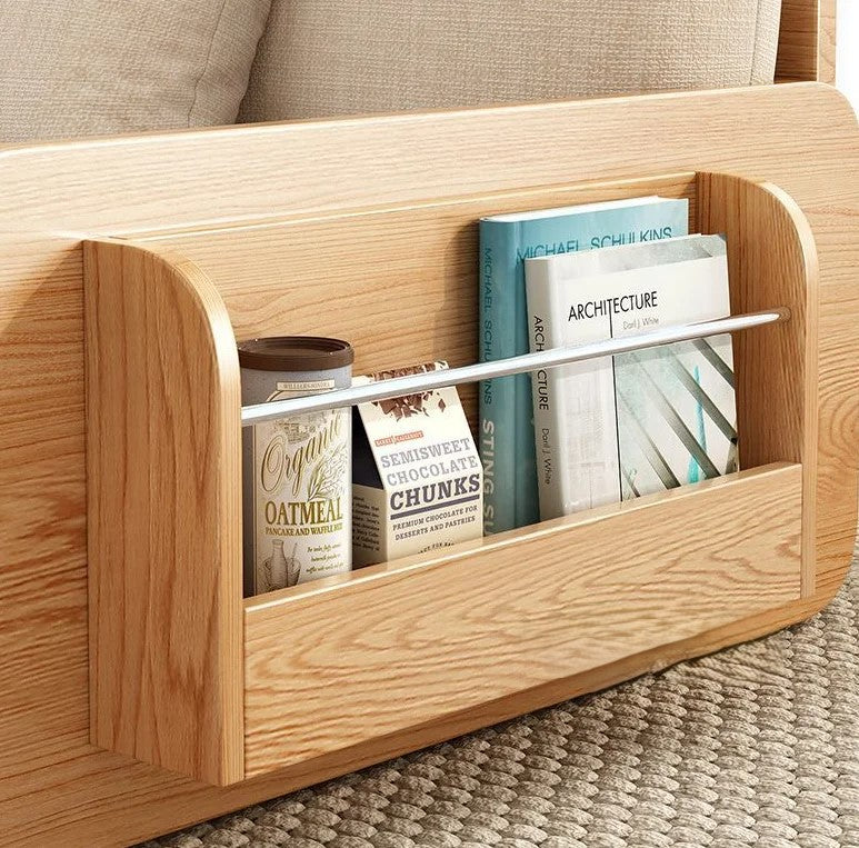 Minimalist Foldable Wooden Japanese Lazy Sofa Bed - Image 4