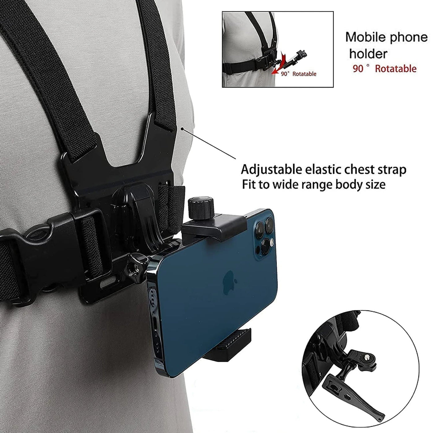 Rotating Chest Strap Hands-Free Phone Holder - Image 3