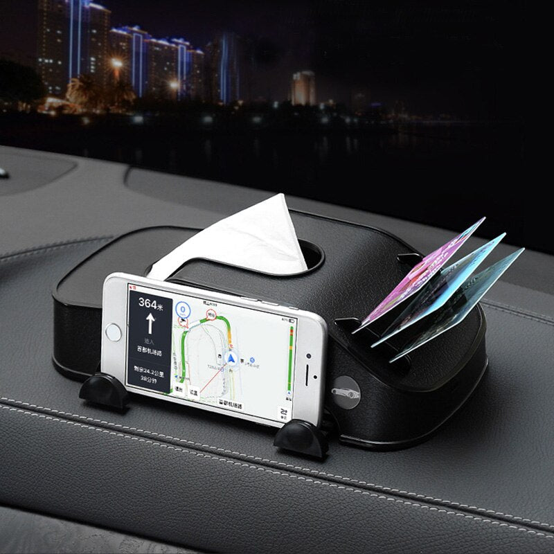 Car Dashboard Tissue Box Phone Holder - Image 0