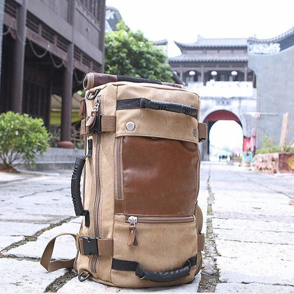 Men Canvas Multifunctional Travel Backpack - Image 0