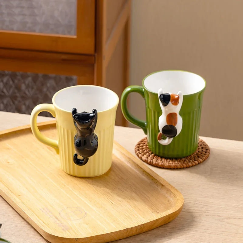 Cute Climbing Cat Ceramic Mug - Image 0