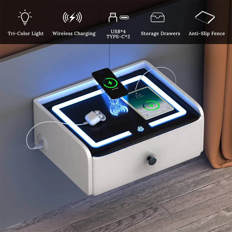 Power Multimedia Hub Wireless Charging Smart Side Table - Image 1