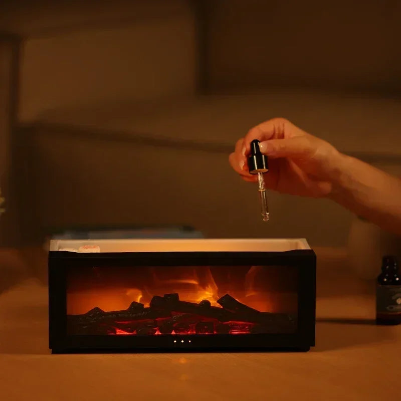 Remote Control Colorful Flame Fireplace Aroma Diffuser