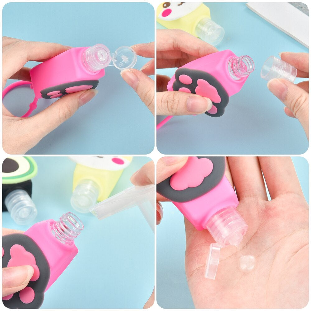 6Pcs Refillable Mini Travel Cartoon Travel Bottle