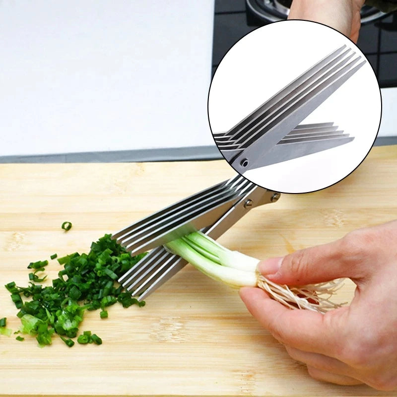 5 Layers Stainless Steel Multifunctional Kitchen Scissors - Image 4