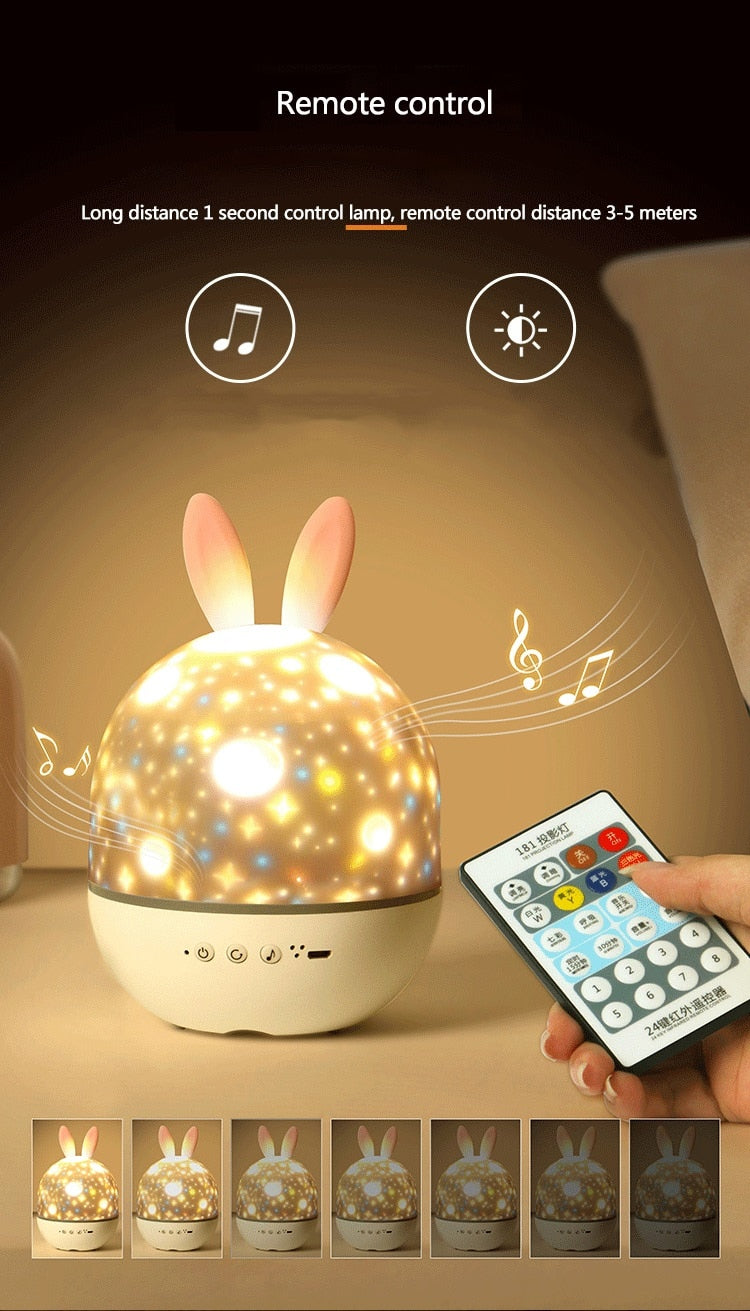 LED Universe Stars Bunny Projector Night Light - Image 8