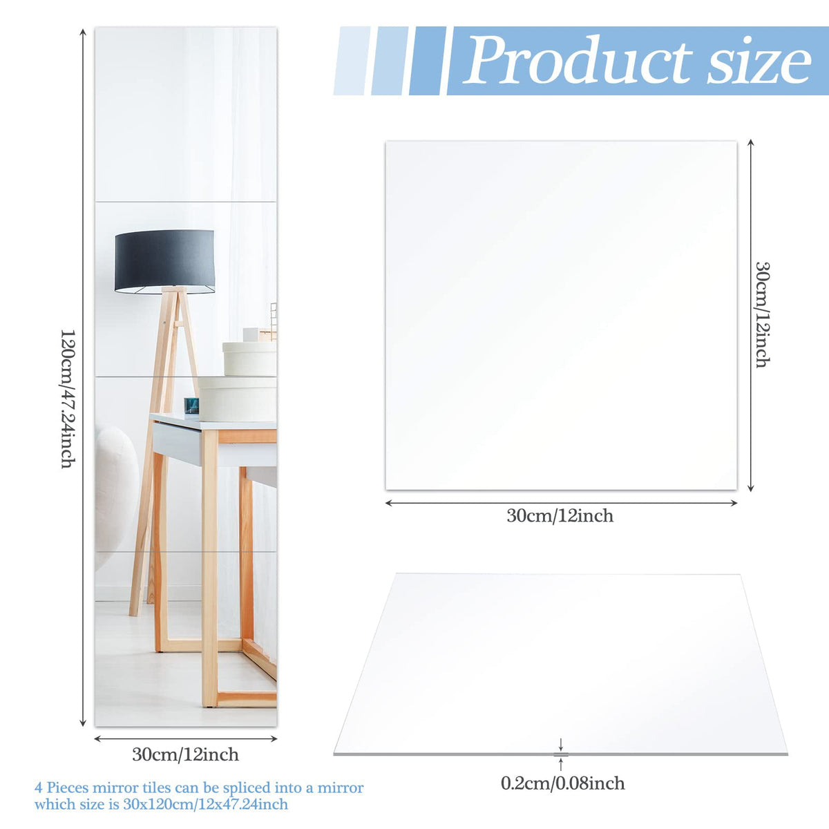 3D Self Adhesive DIY Mirror Wall Sticker