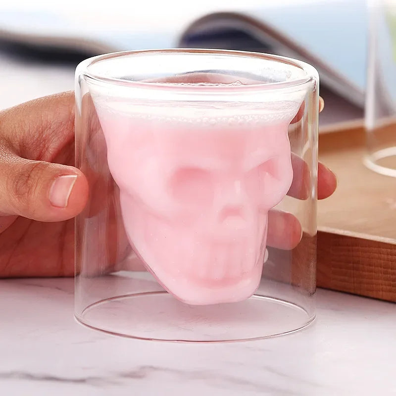 3D Skull Head Double Drinking Glass - Image 5