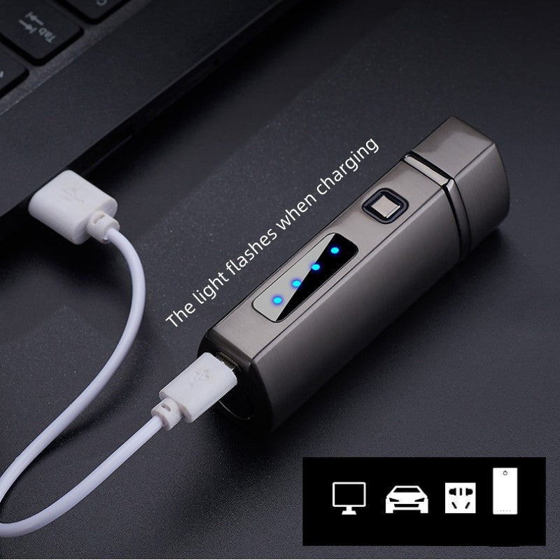 Triple Flame Windproof USB Charging Jet Lighter - Image 3