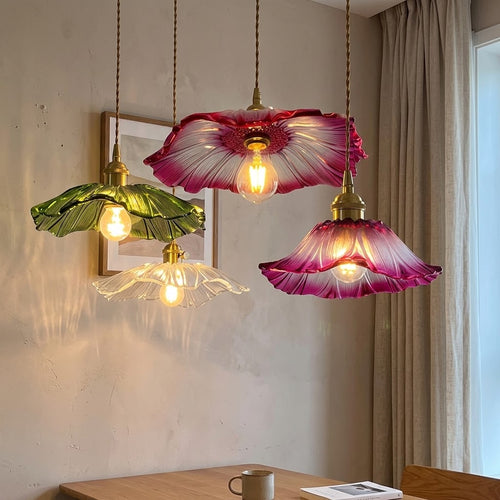 Blush Bloom Vintage Glass Pendant Light