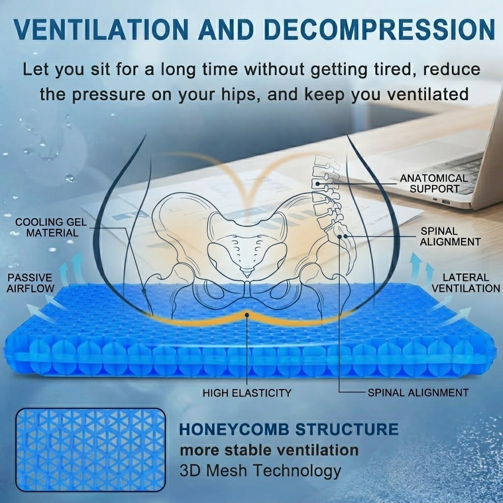 Non-Slip Breathable Gel Seat Cushion - Image 4