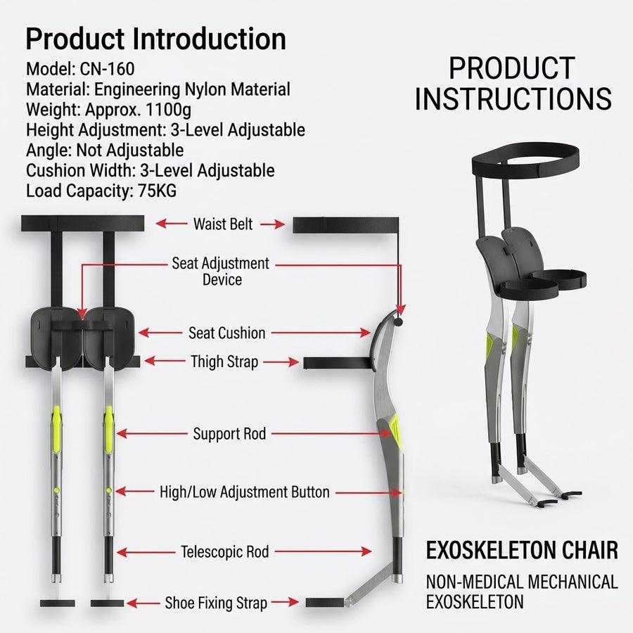 Stand Easy Wearable Portable Rest Seat