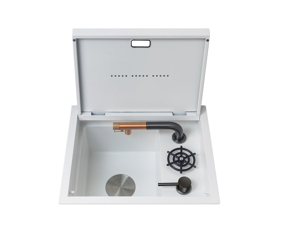 Dual-Compartment Waste Disposal Kitchen Station Integrated Sink