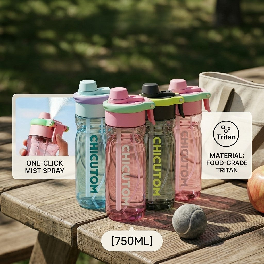 Cool Mist Spray Sports Water Bottle - Image 6
