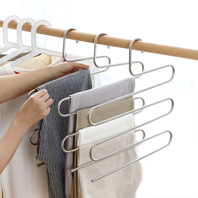 5-Layer Stainless Steel S-Shape Clothes Hanger - Image 3