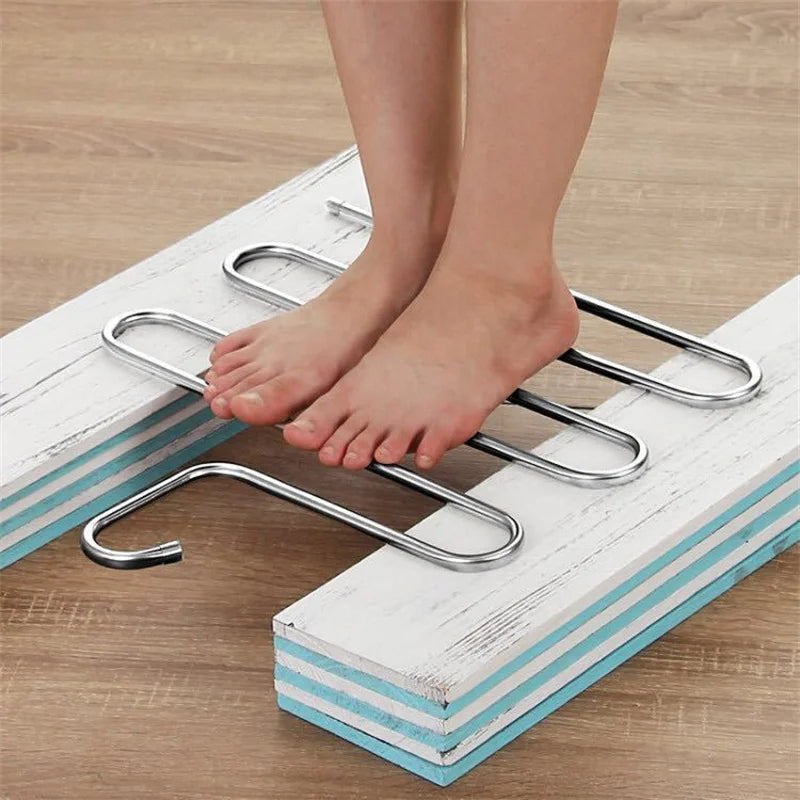 5-Layer Stainless Steel S-Shape Clothes Hanger - Image 2