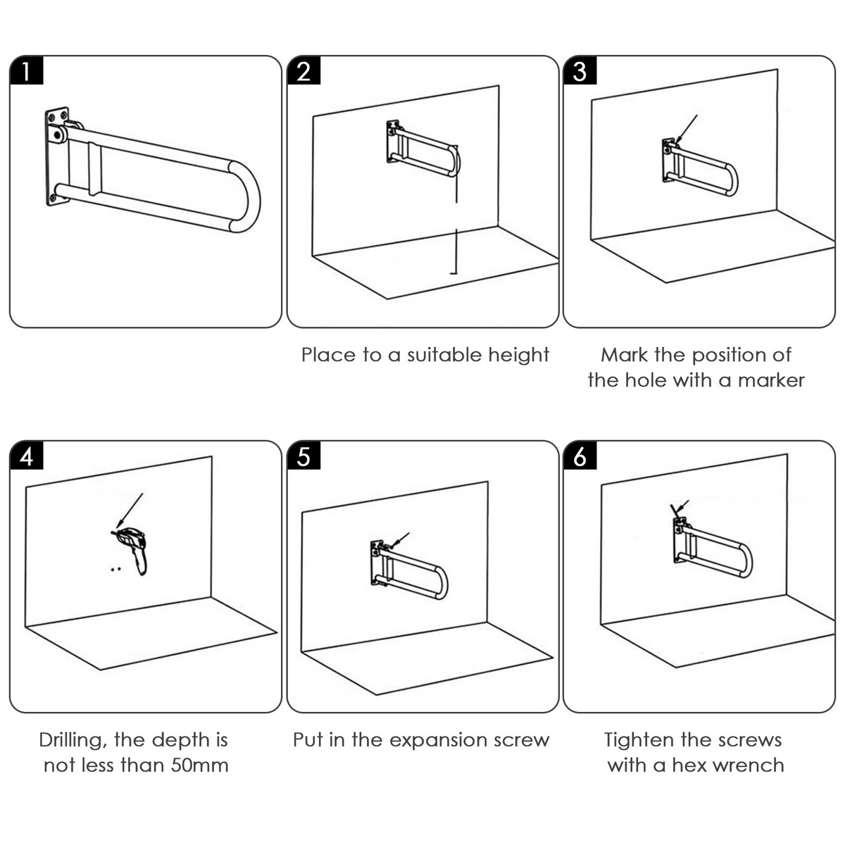 Elderly Handicap Bathroom Foldable Armrest