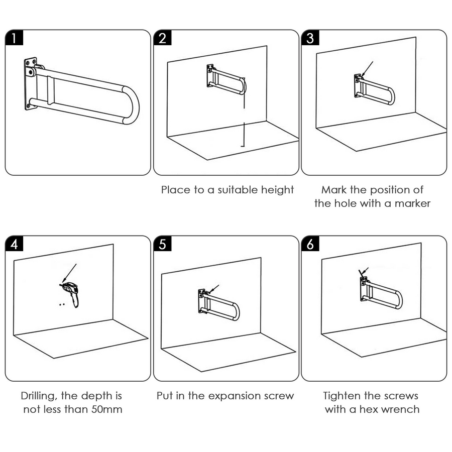 Elderly Handicap Bathroom Foldable Armrest - Image 6