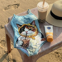 Bubble Tea Lover Cat Swimsuit