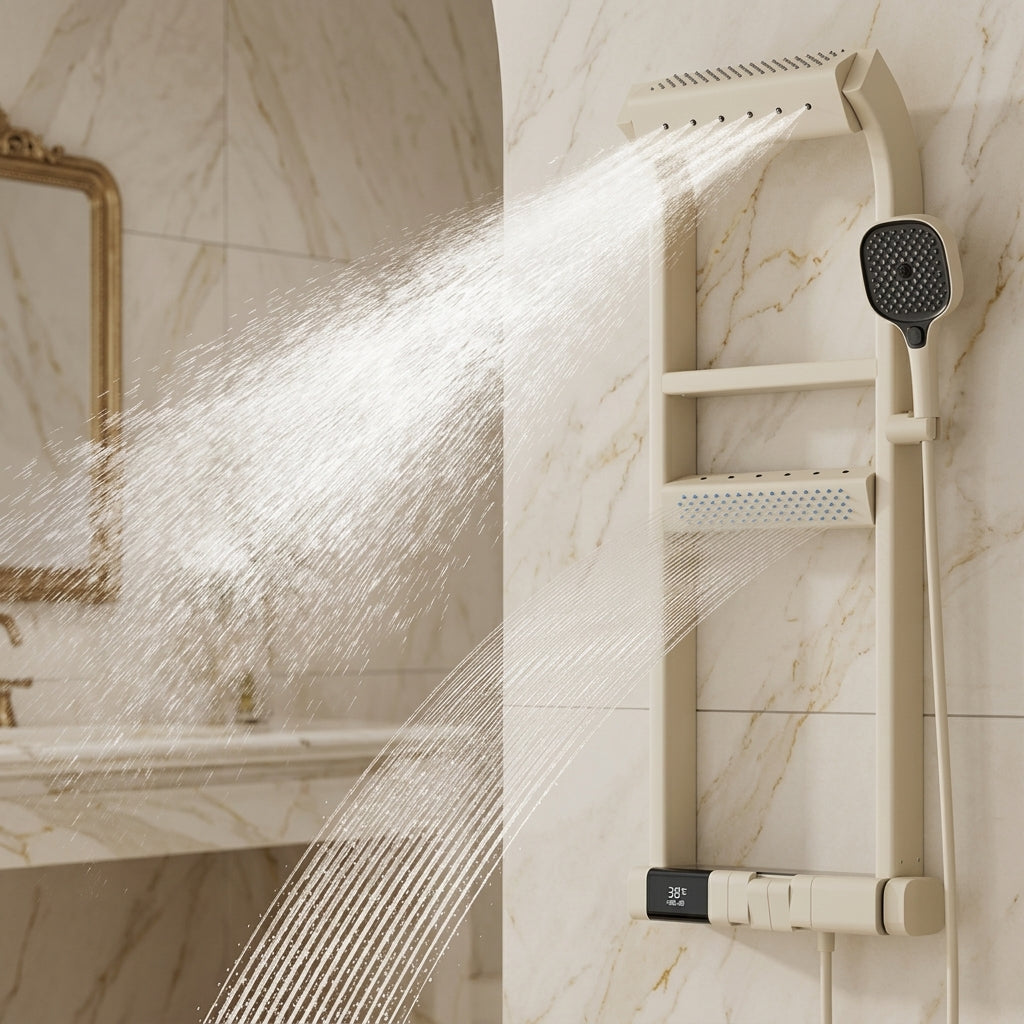 Modern LED Digital Display Thermostatic Piano Keys Shower Set - Image 5