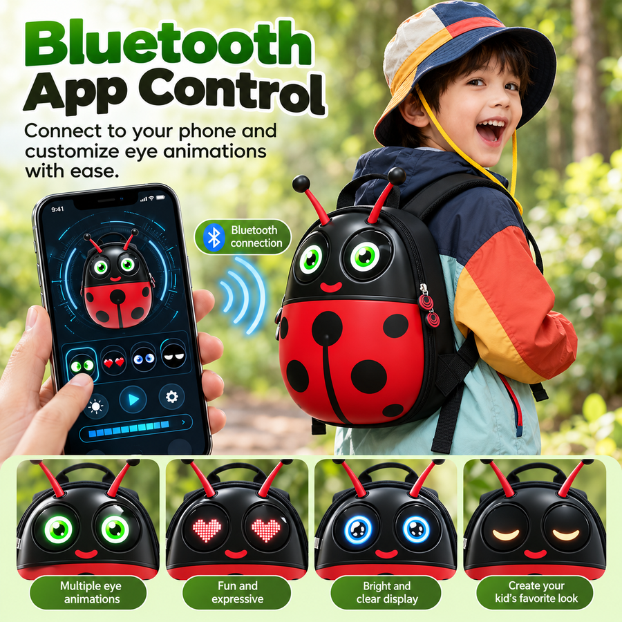 Zainetto per Bambini con Schermo LED a Forma di Coccinella