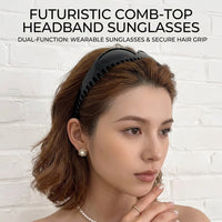 Futuristic Comb-Top Headband Sunglasses - Image 4