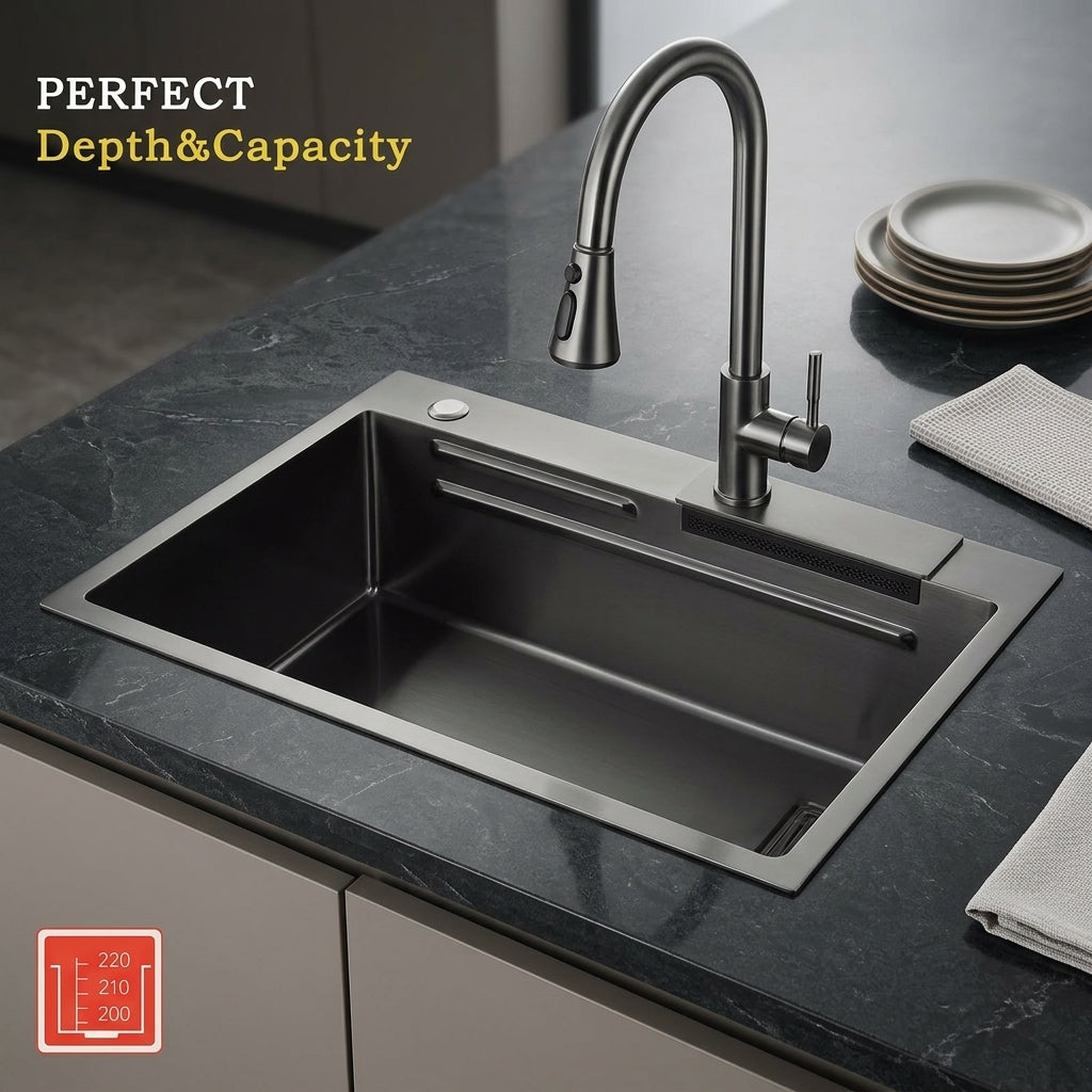 Elegant Stainless Steel Waterfall Kitchen Sink - Image 2