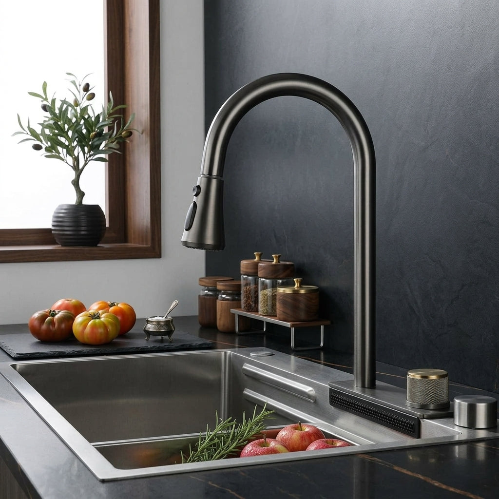 Elegant Stainless Steel Waterfall Kitchen Sink - Image 1