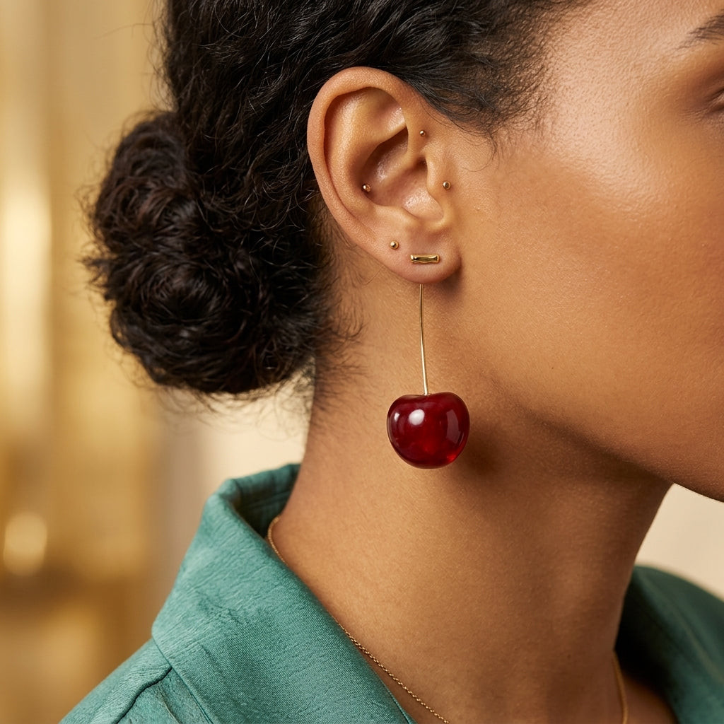 Cherry Fruit European Style Earrings - Image 2