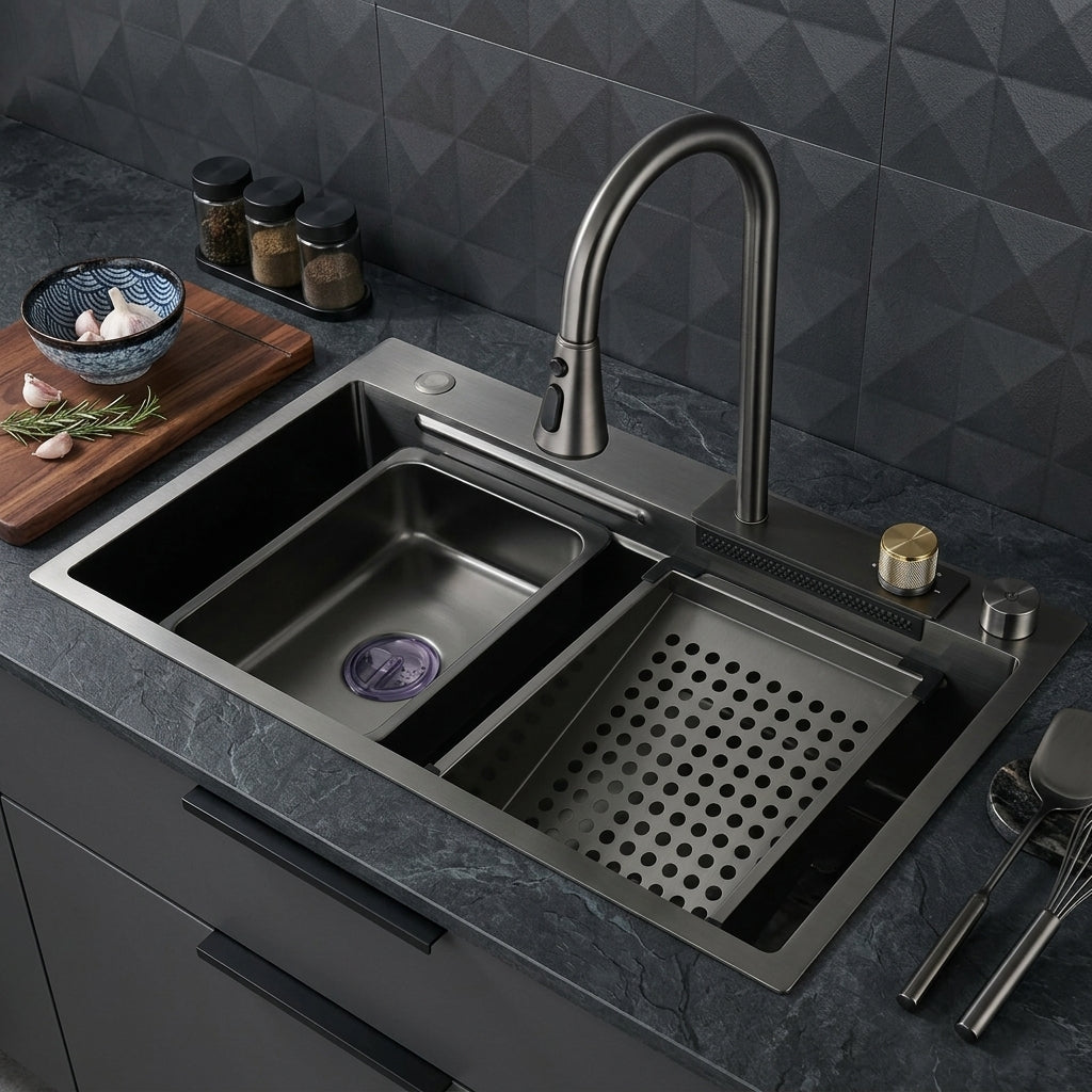 Elegant Stainless Steel Waterfall Kitchen Sink - Image 0