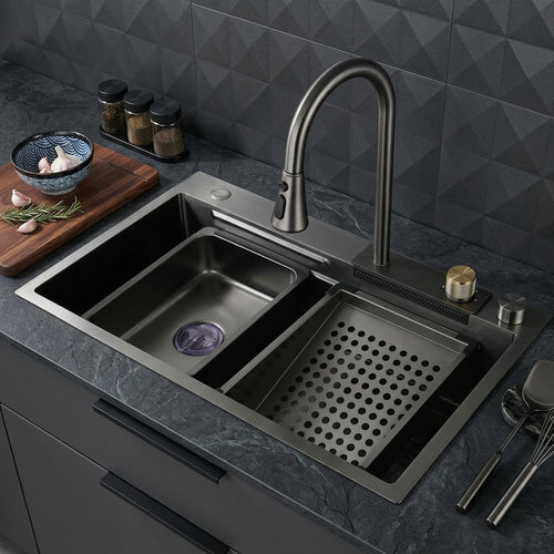 Elegant Stainless Steel Waterfall Kitchen Sink - Image 0