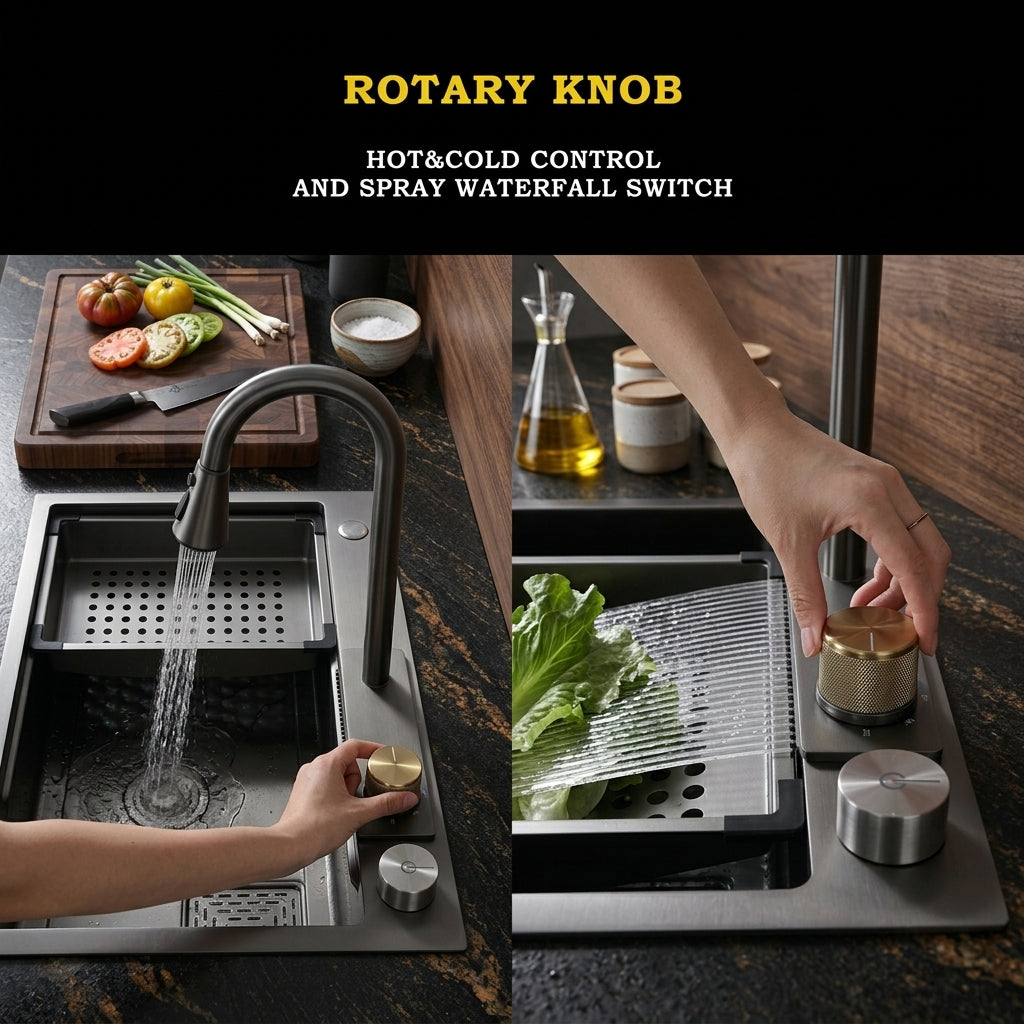 Elegant Stainless Steel Waterfall Kitchen Sink - Image 6