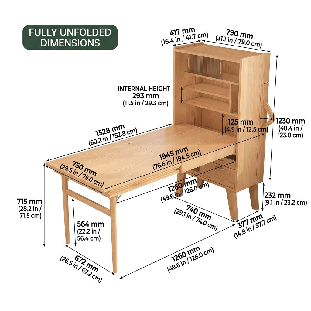 Hideaway Smile Folding Dining Table Storage Cabinet - Image 9