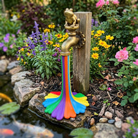 Flowing Rainbow Resin Statue Garden Decor - Image 6