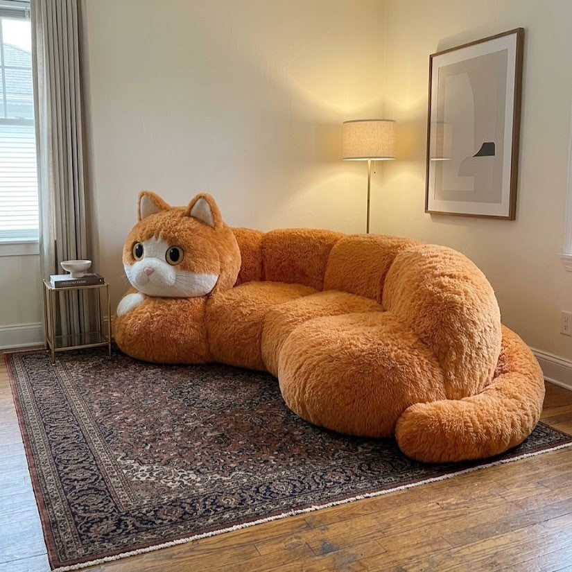 Giant Cat Plush Lounge Sofa Bed