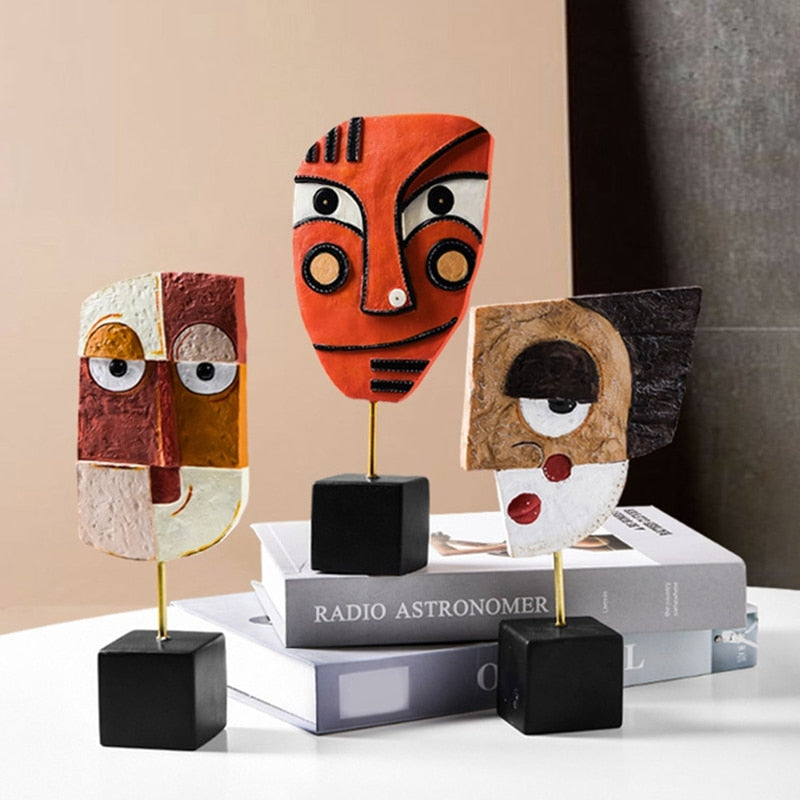Abstract Pop Art Face Home Sculpture - Image 9